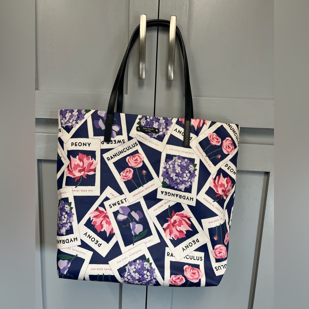 Kate Spade Large Flowers Coated Canvas Tote - Picture 1 of 10